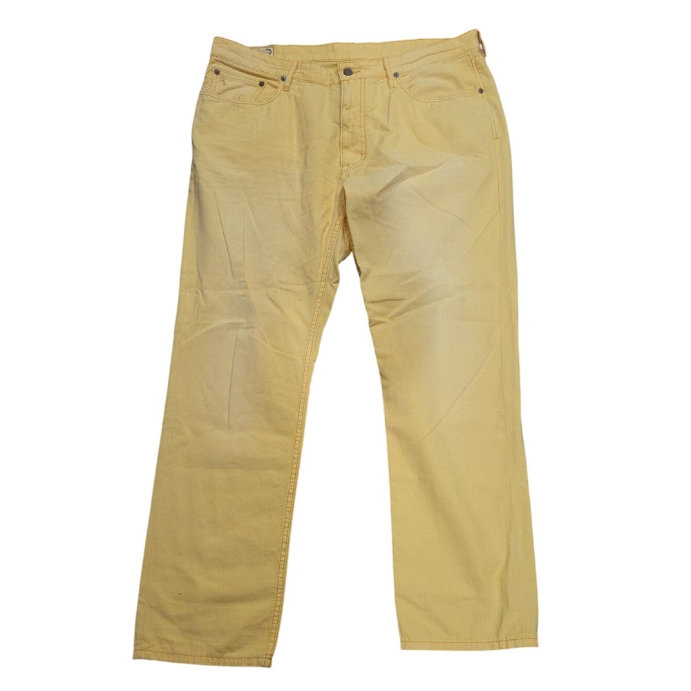 Polo Ralph Lauren Varick Slim Straight Preppy Heriatge Chino Yellow 38x30 Cotton